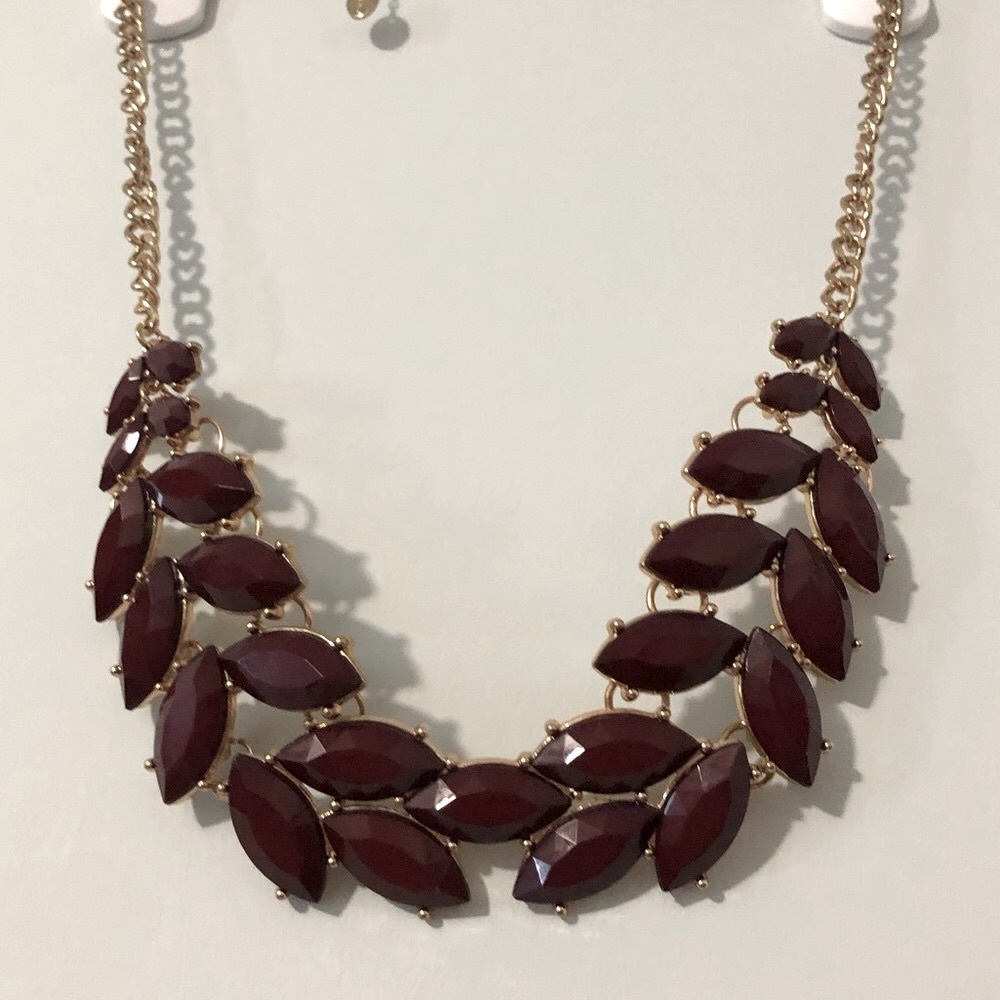 Maroon Statement Necklace